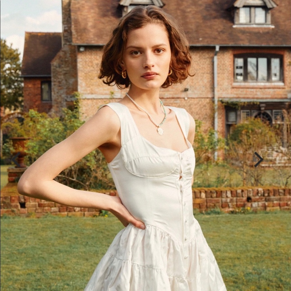 Vanessa Mooney Elisabeth Dress in White Silk